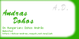 andras dohos business card